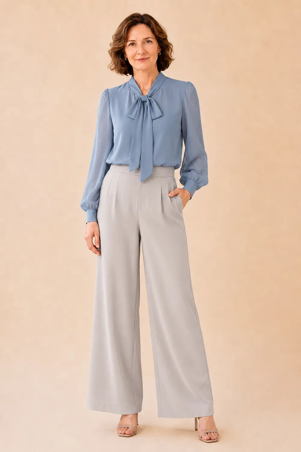 Refined Long Sleeve Blouse and Pant Set