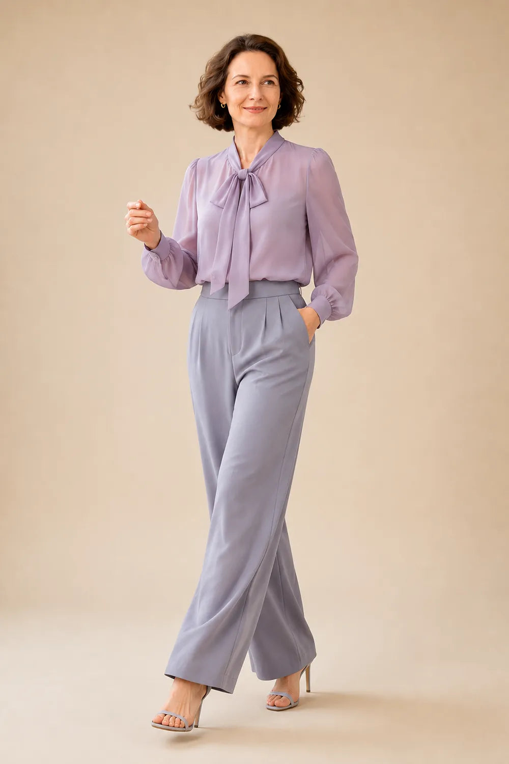 Refined Long Sleeve Blouse and Pant Set