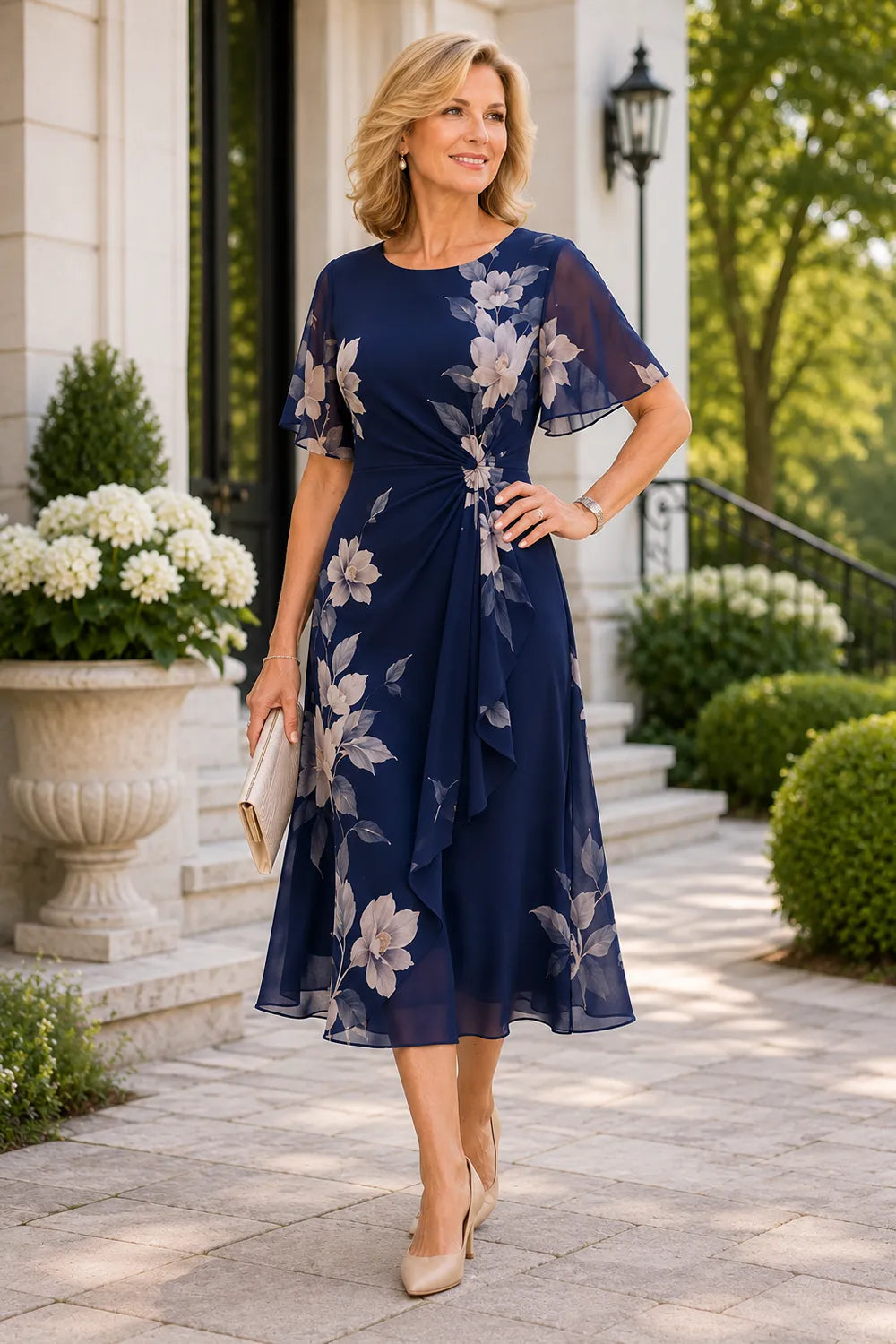 Seraphina Floral Chiffon Formal Dress