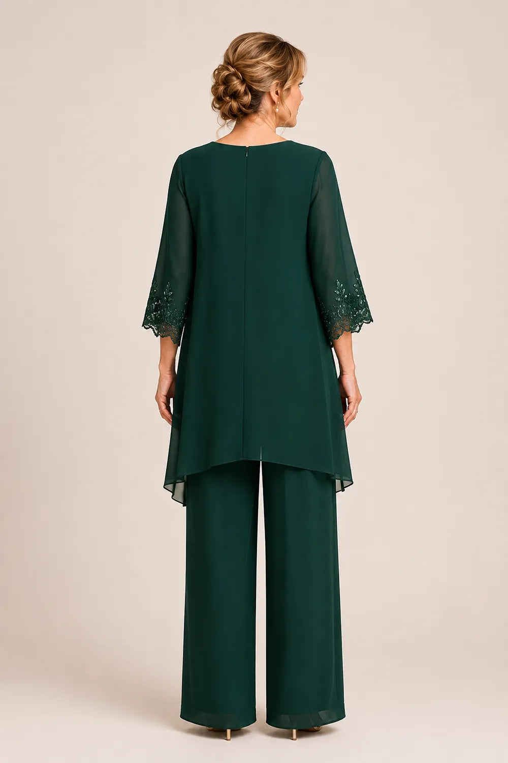 Graceful Embroidered Two Piece Formal Pant Set