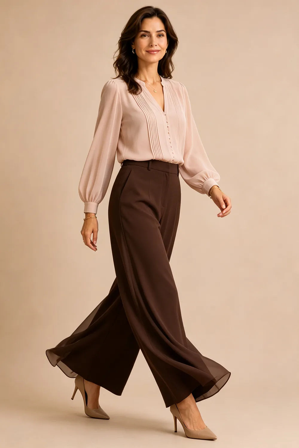 Elegant Wide Leg Formal Pant Suit