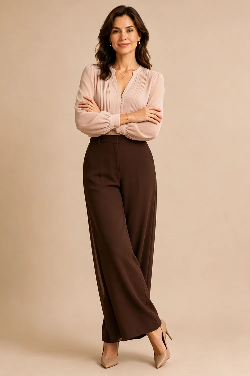 Elegant Wide Leg Formal Pant Suit