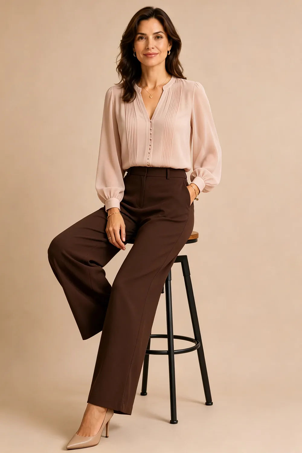 Elegant Wide Leg Formal Pant Suit