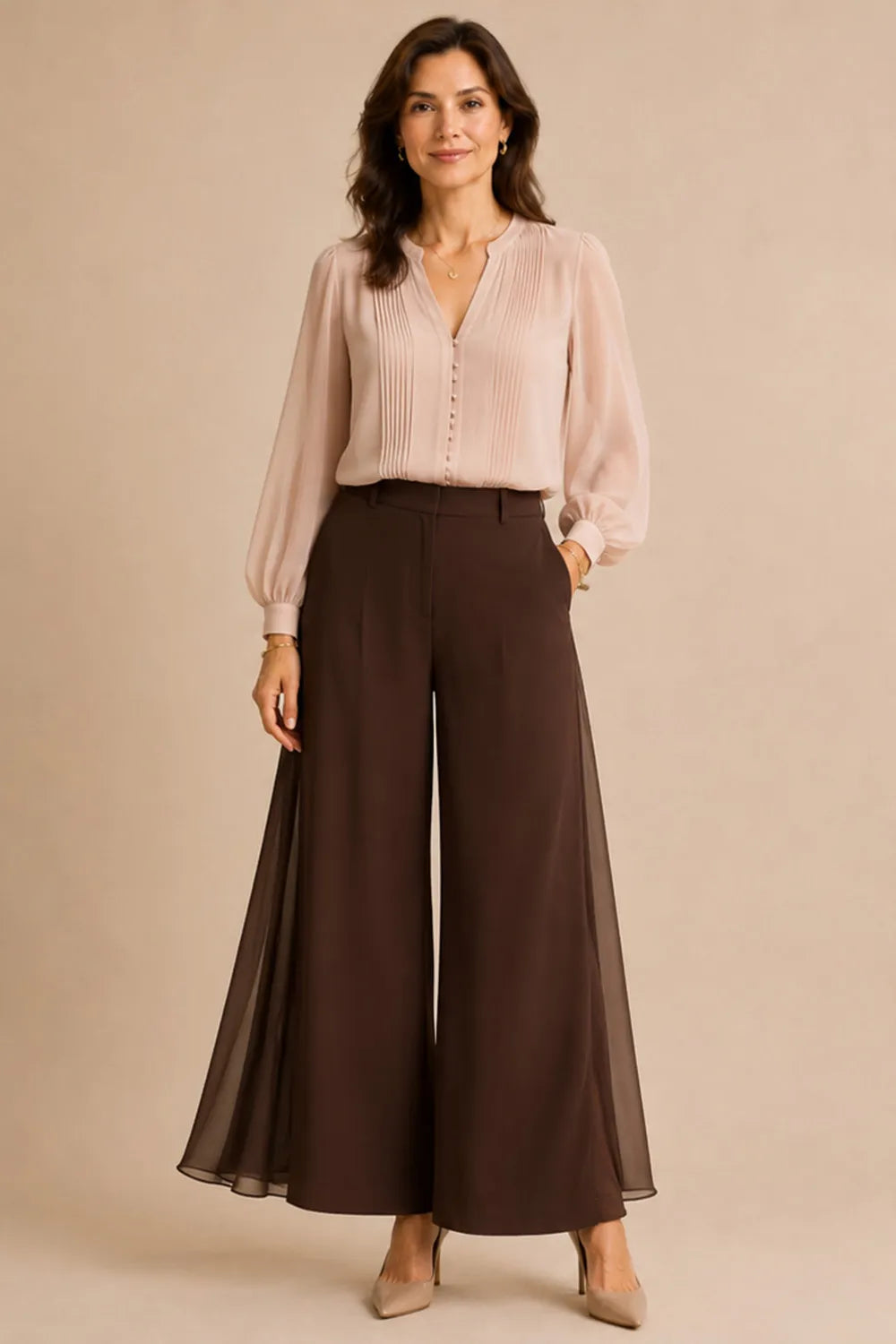 Elegant Wide Leg Formal Pant Suit
