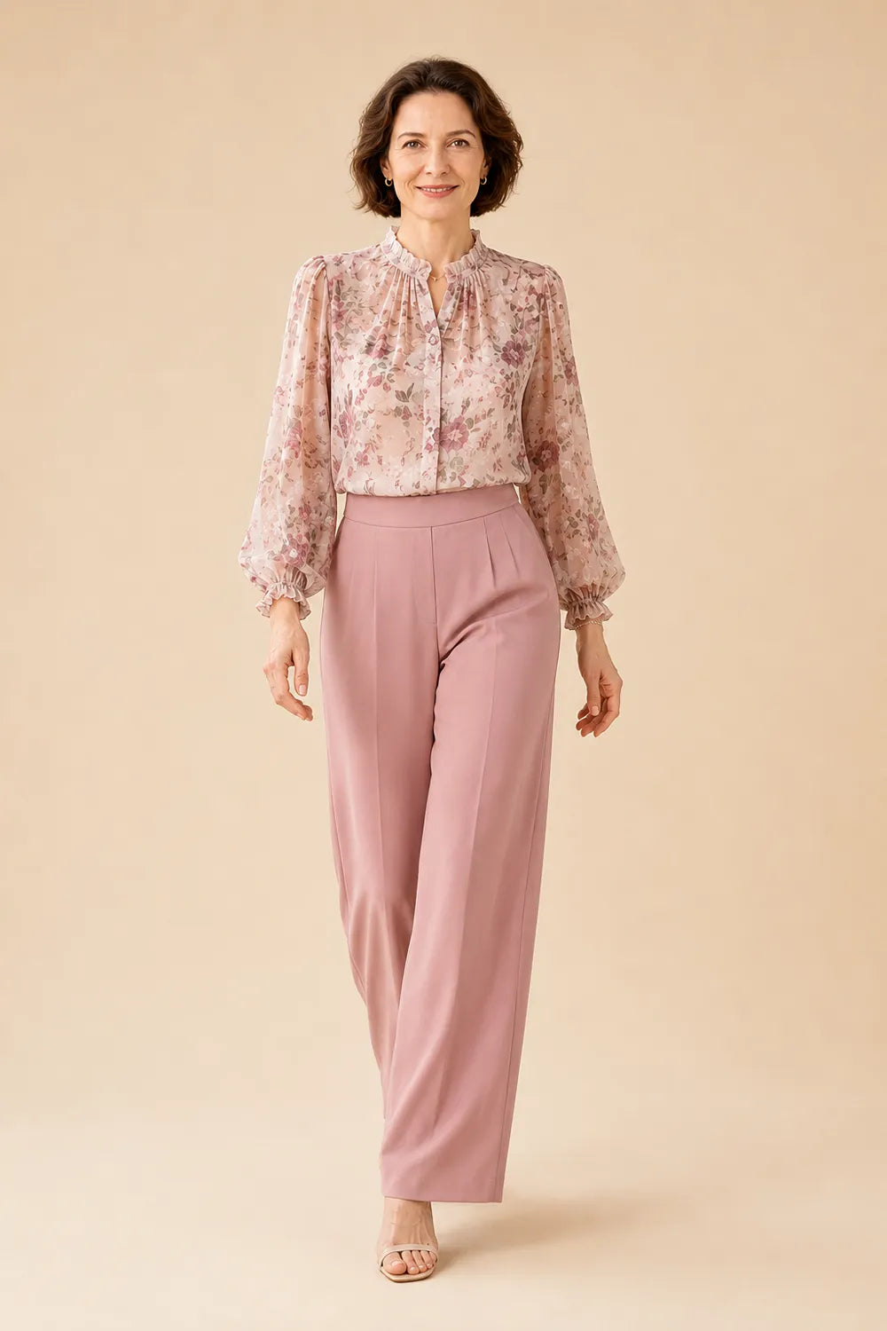Mother of the Bride Floral Blouse Pant Set