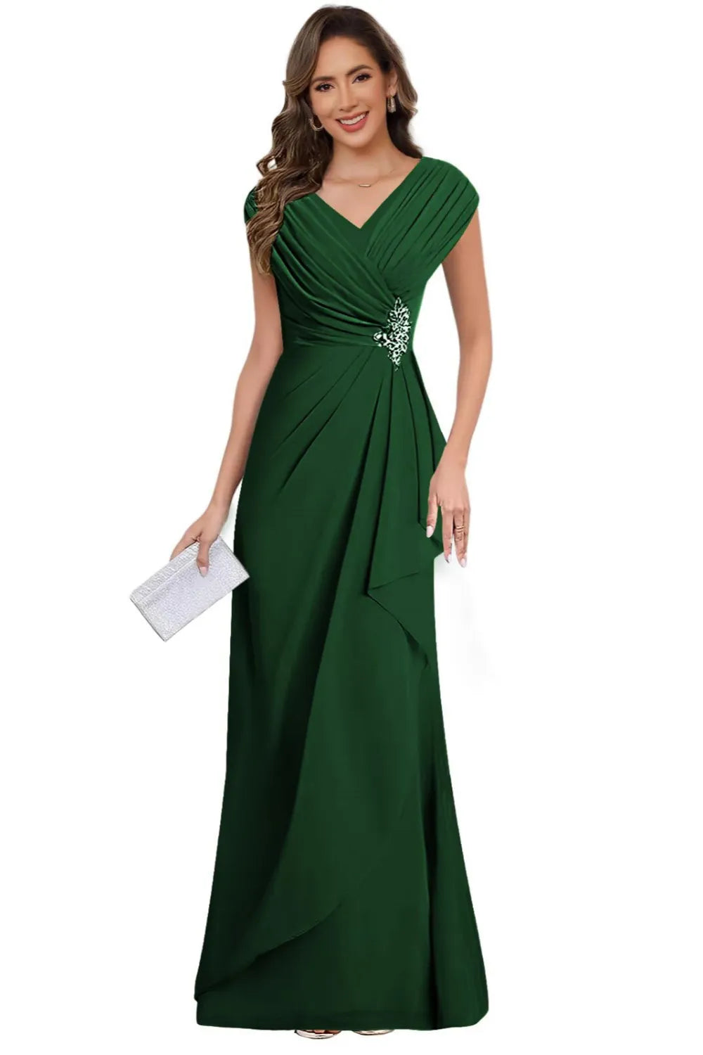 V Neck Chiffon Formal Dress for Mother of the Bride