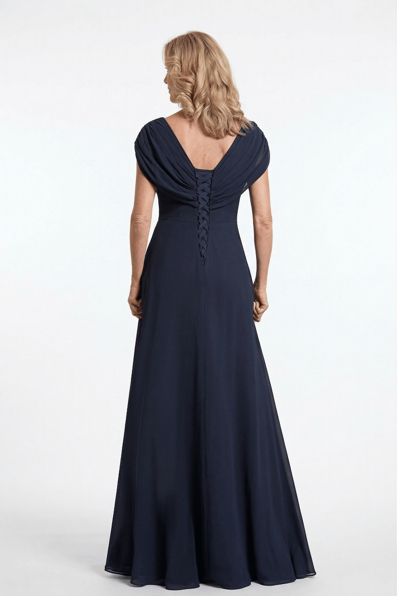 V Neck Chiffon Formal Dress for Mother of the Bride