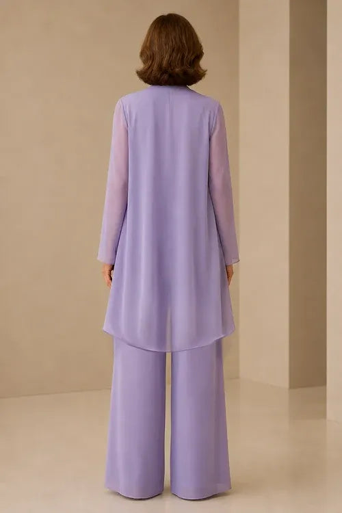 Graceful Mother of the Bride Chiffon Pant Suit