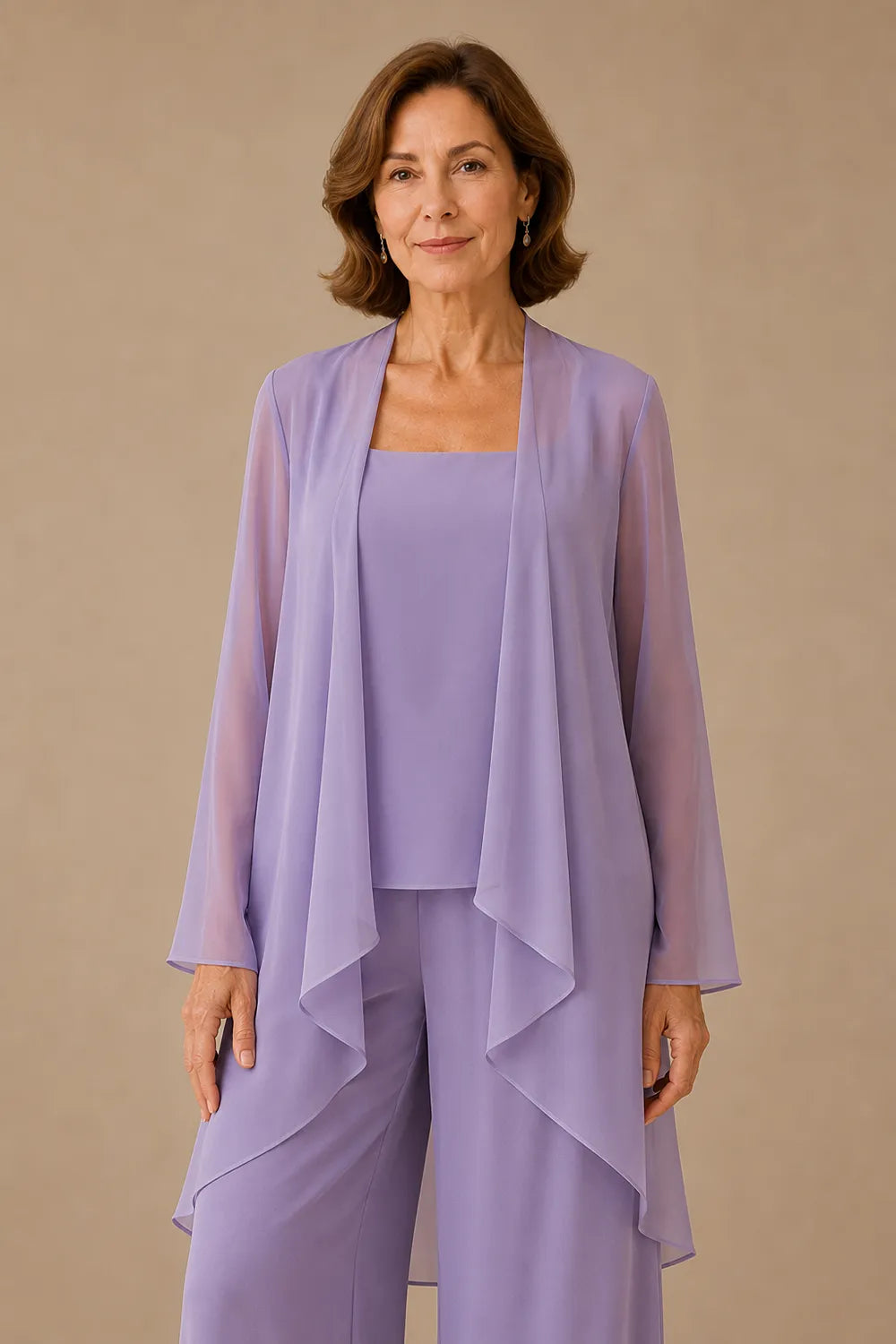 Graceful Mother of the Bride Chiffon Pant Suit