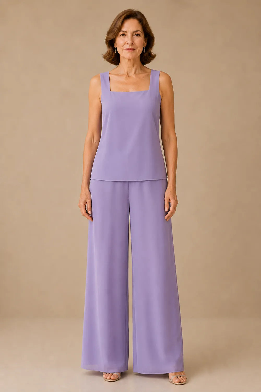 Graceful Mother of the Bride Chiffon Pant Suit