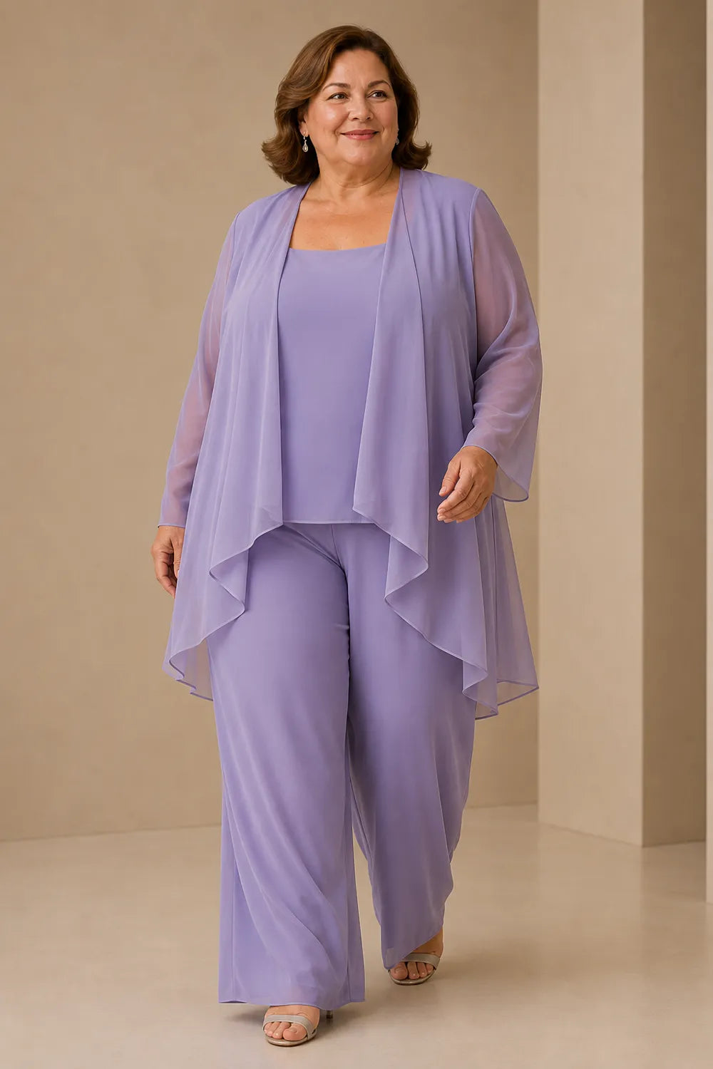 Graceful Mother of the Bride Chiffon Pant Suit