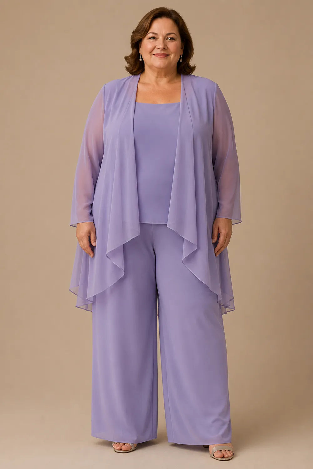 Graceful Mother of the Bride Chiffon Pant Suit