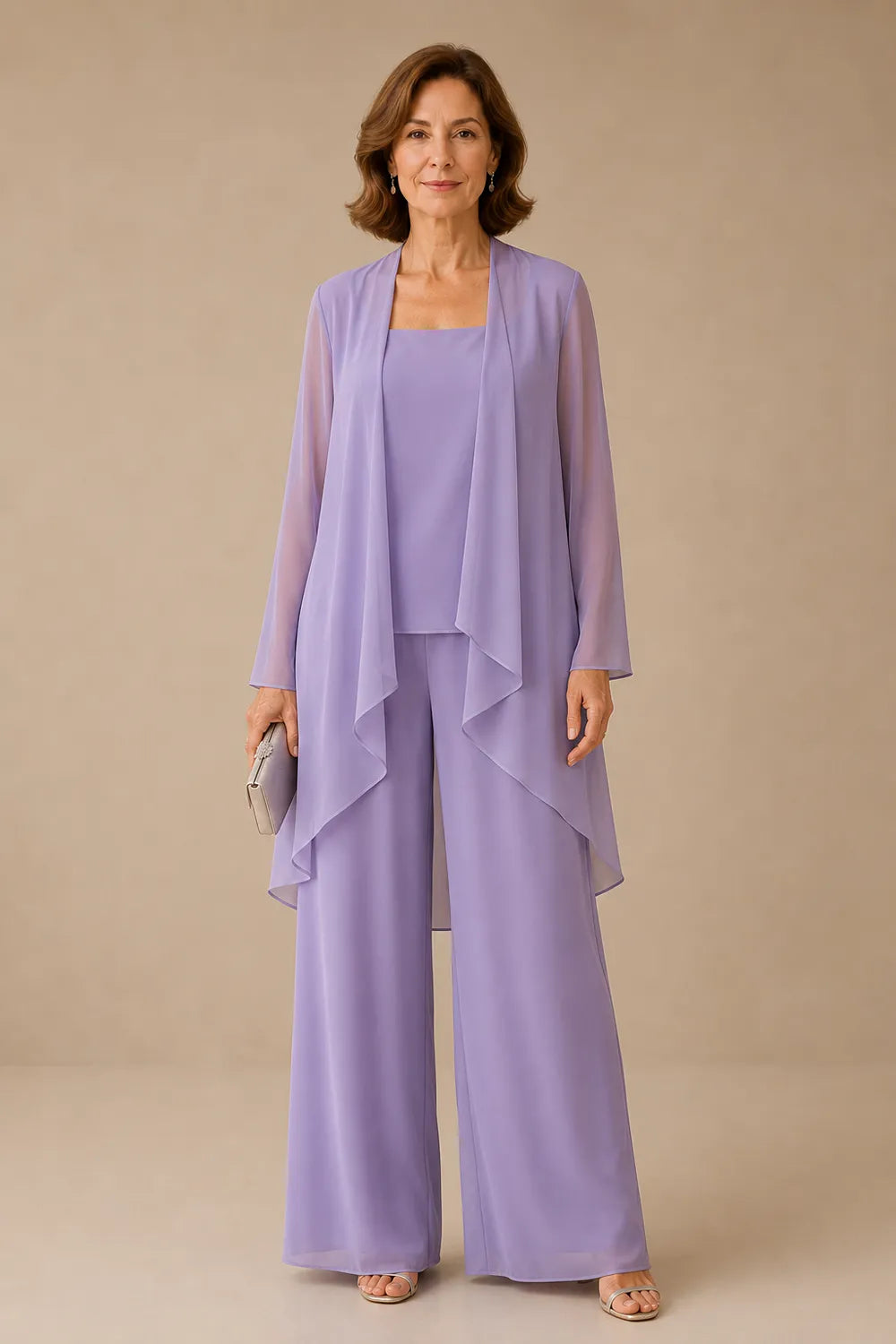Graceful Mother of the Bride Chiffon Pant Suit