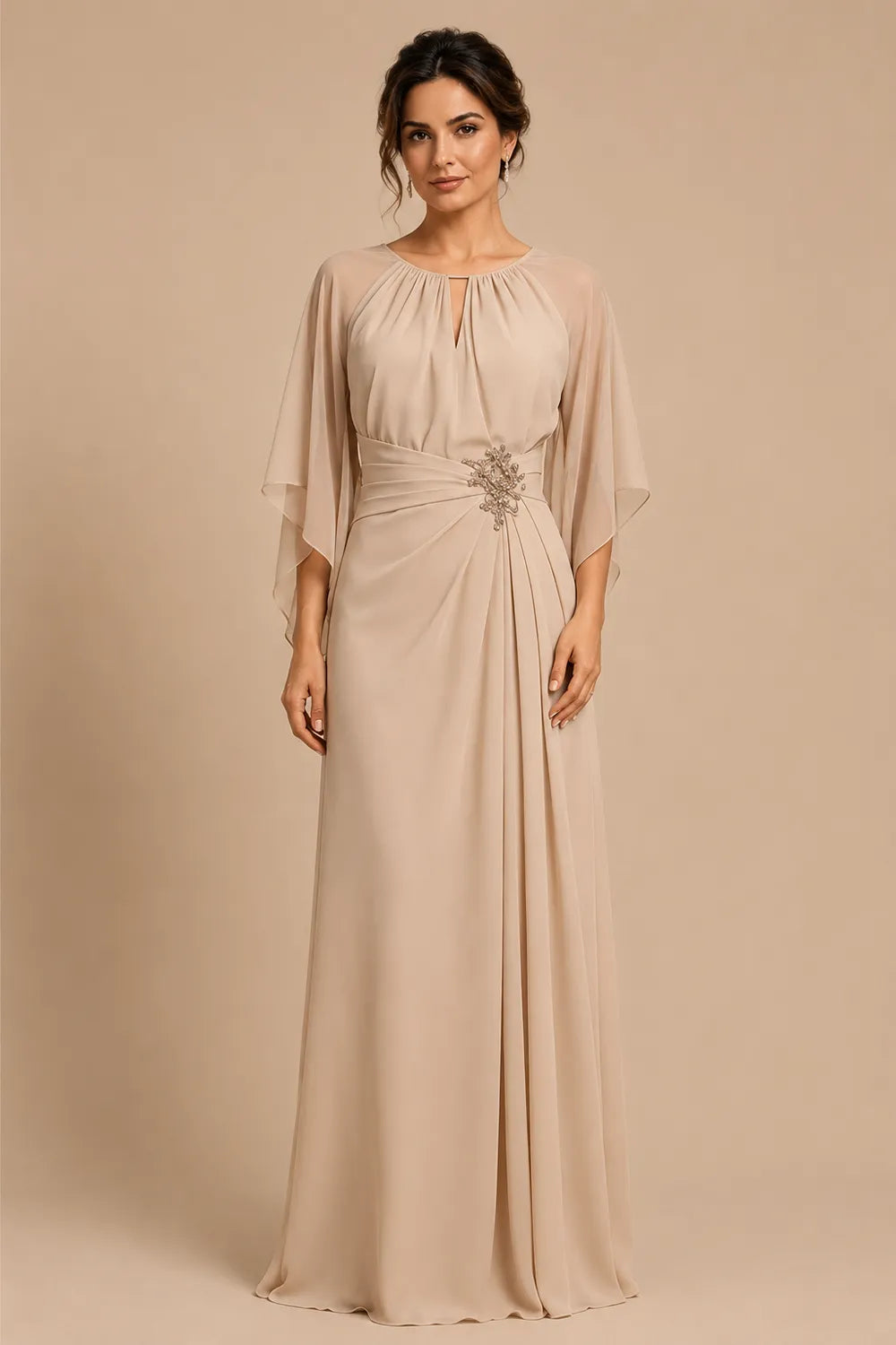 Keyhole Back Mother of the Bride Dress