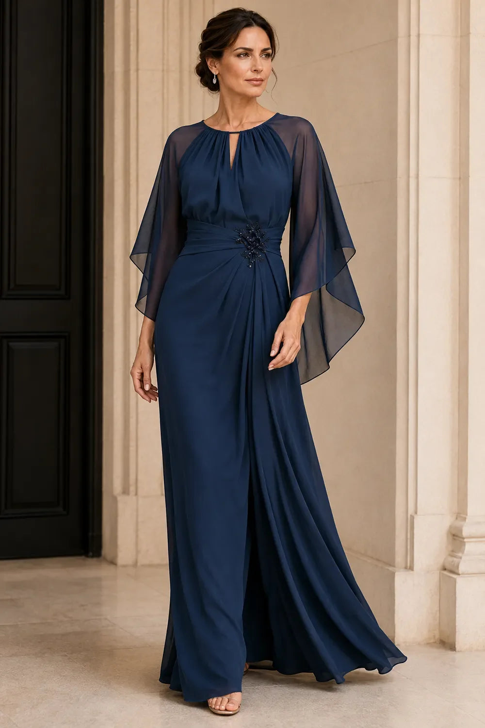 Keyhole Back Mother of the Bride Dress