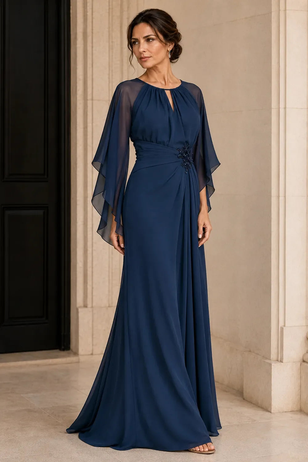 Keyhole Back Mother of the Bride Dress