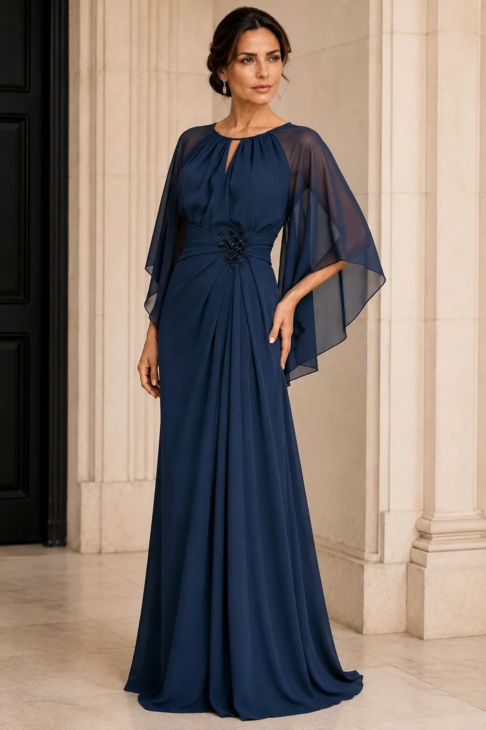 Keyhole Back Mother of the Bride Dress