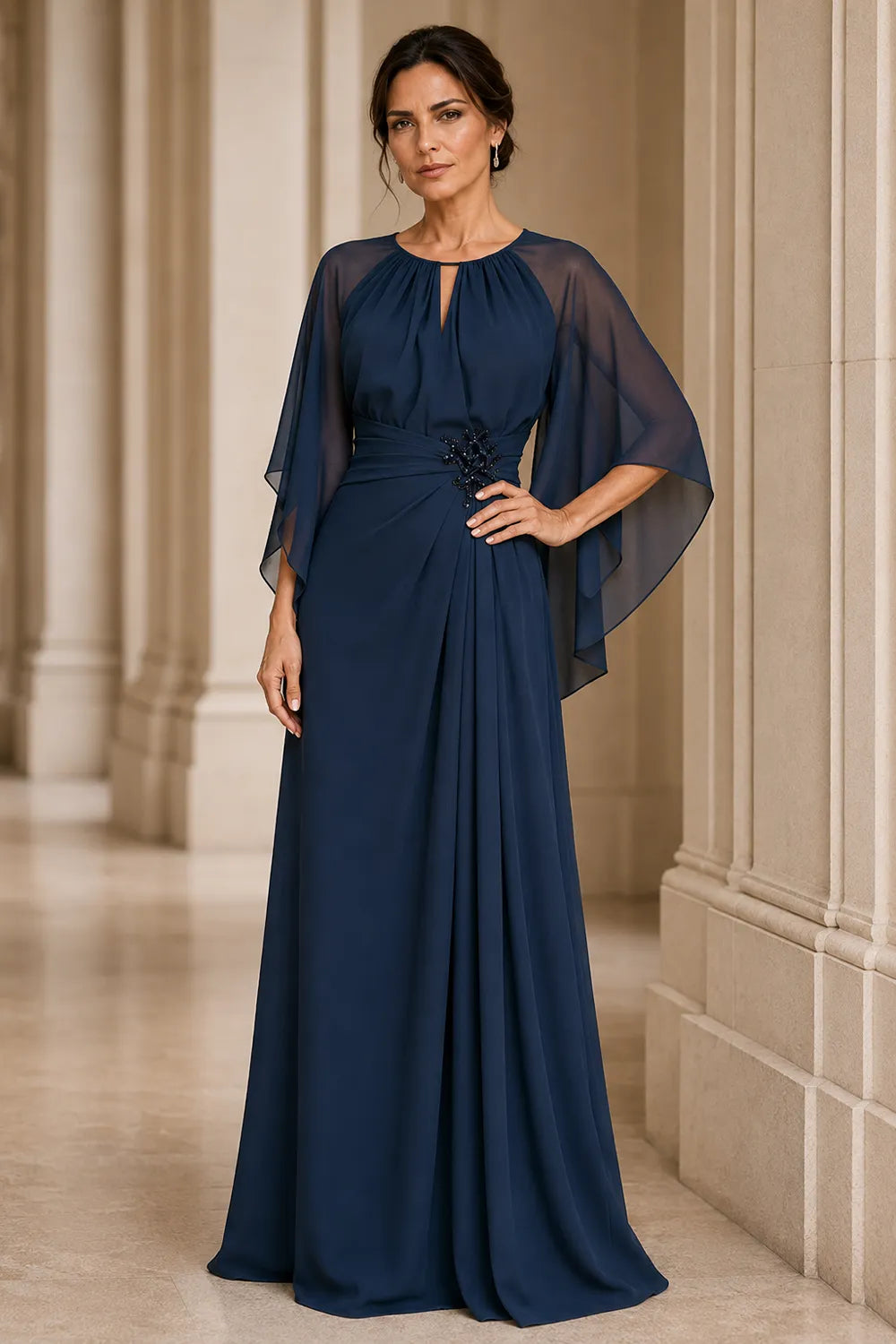 Keyhole Back Mother of the Bride Dress