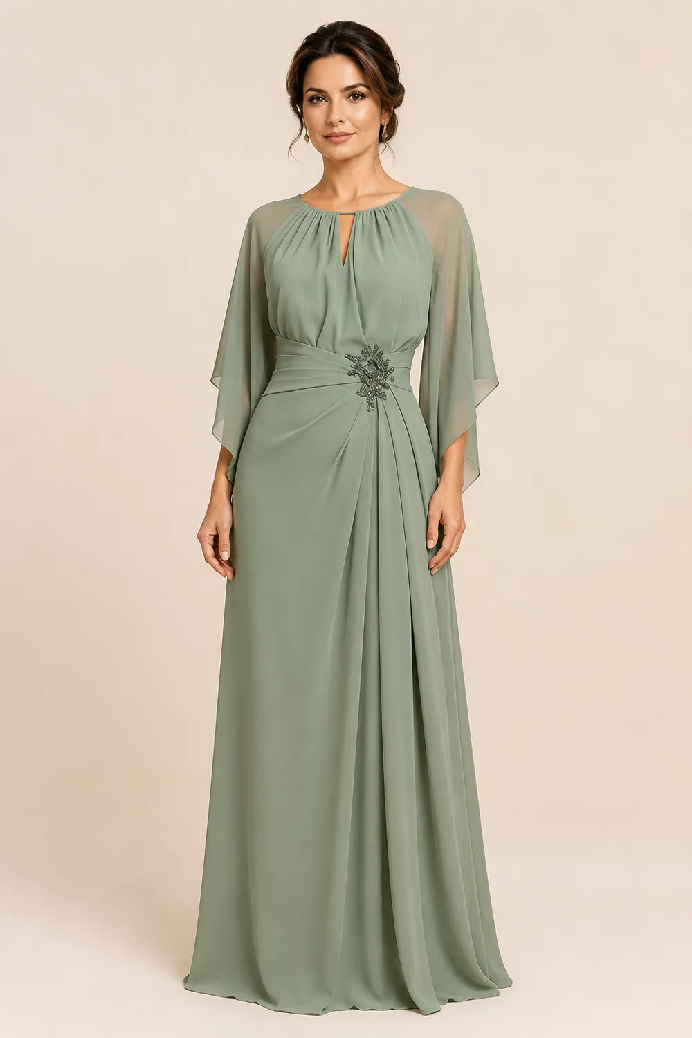 Keyhole Back Mother of the Bride Dress