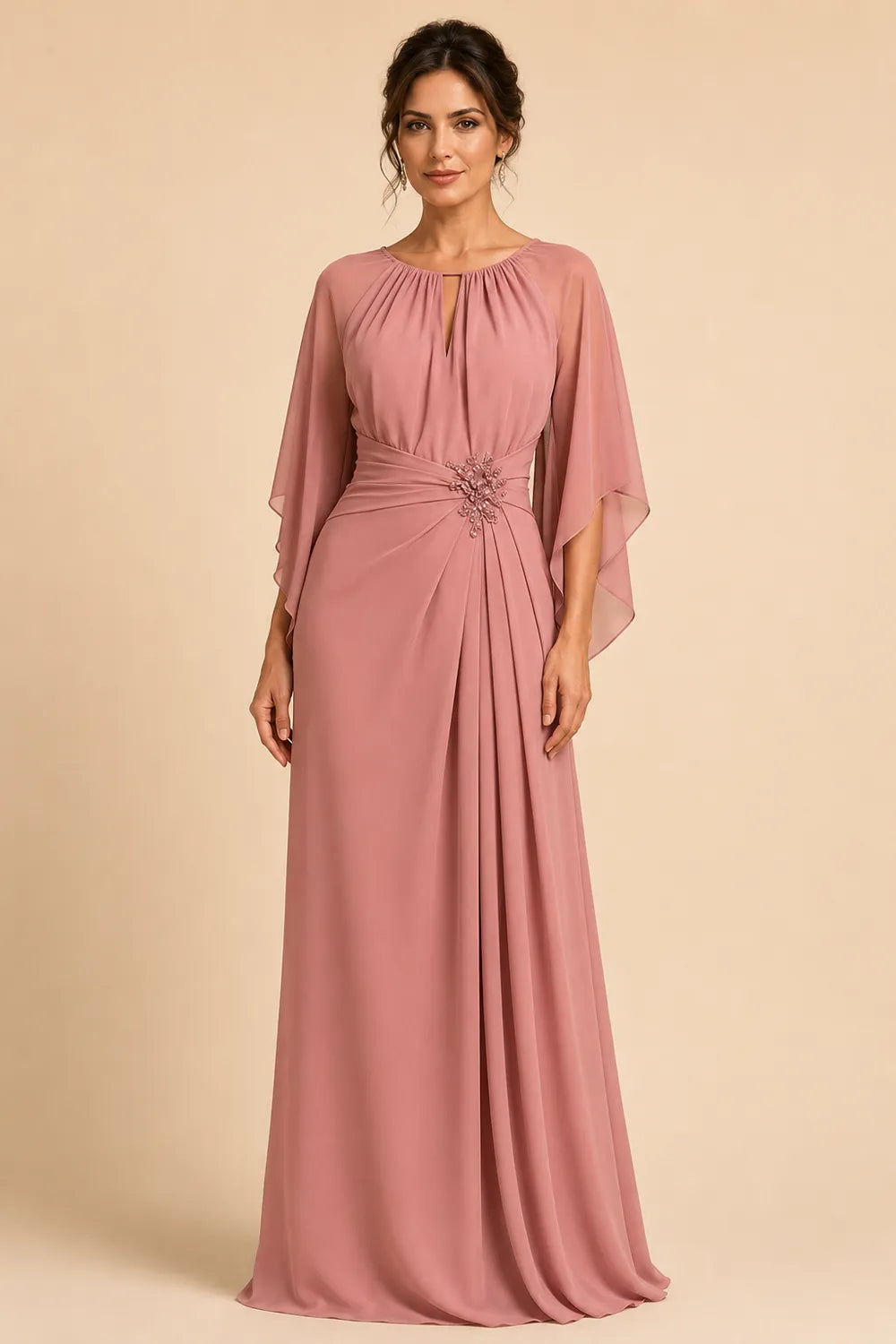 Keyhole Back Mother of the Bride Dress
