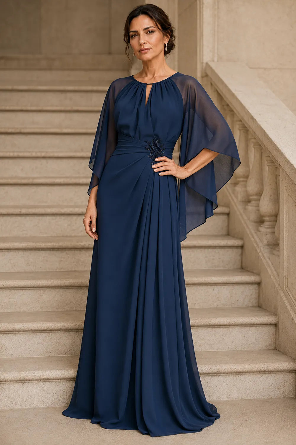 Keyhole Back Mother of the Bride Dress