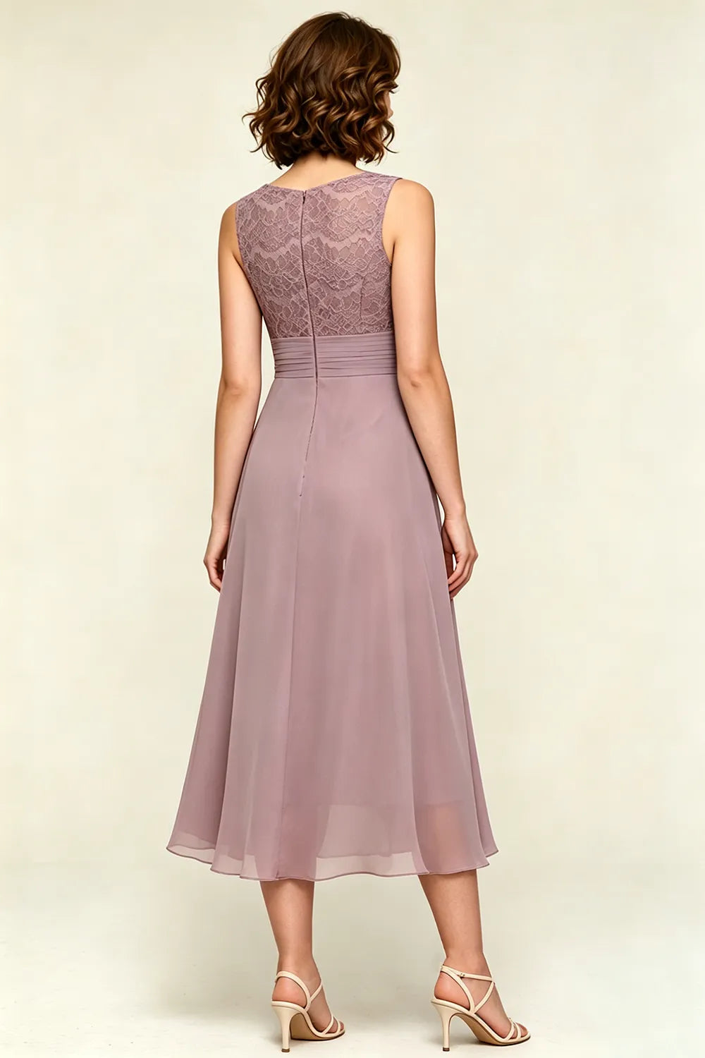 Lace Jacket Midi Formal Dress