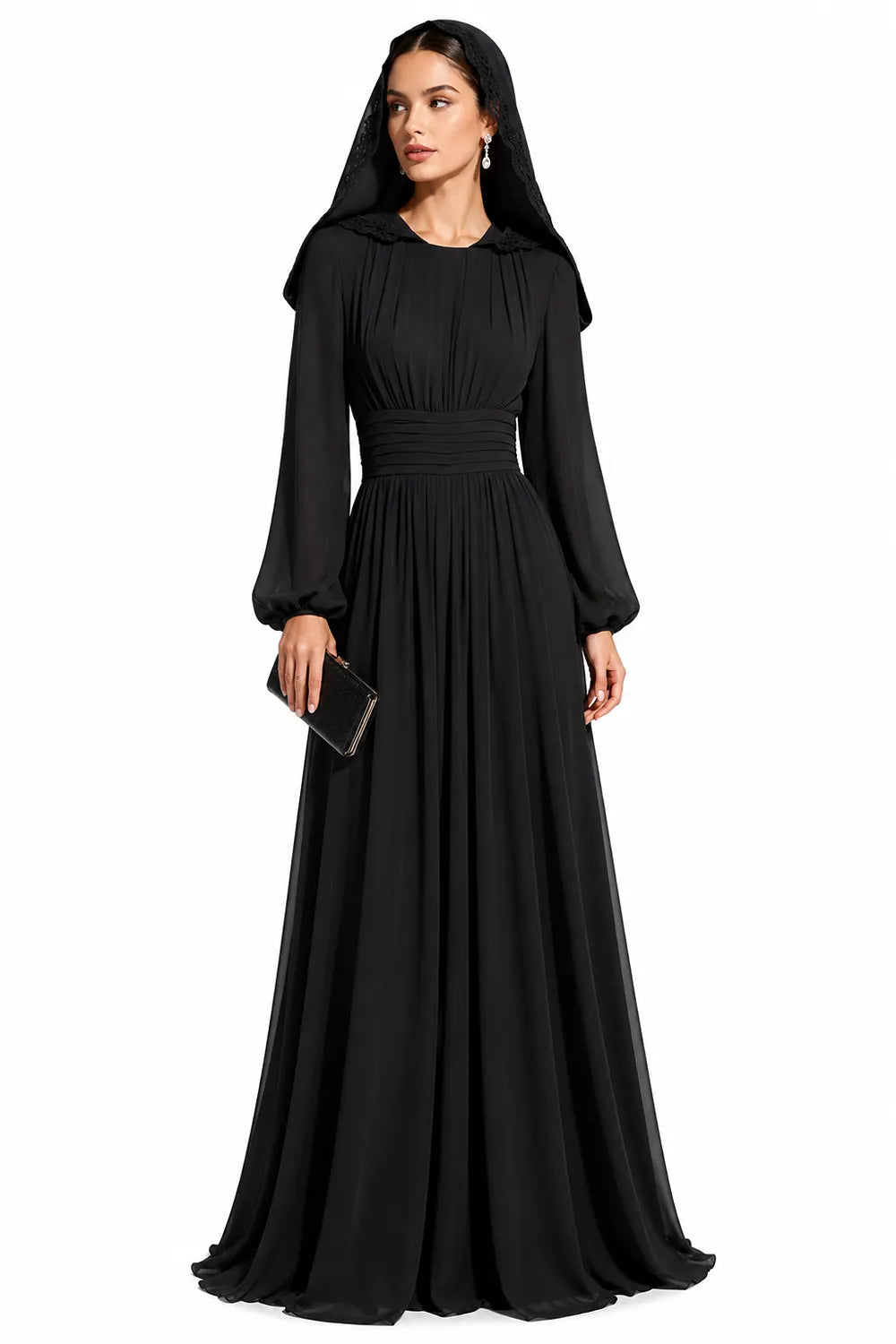 Modest Long Sleeve Wedding Guest Dress