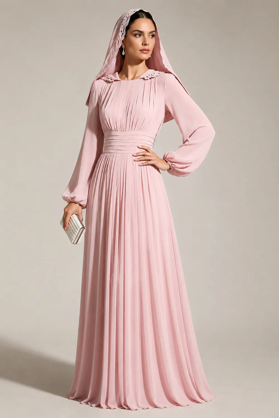 Modest Long Sleeve Wedding Guest Dress