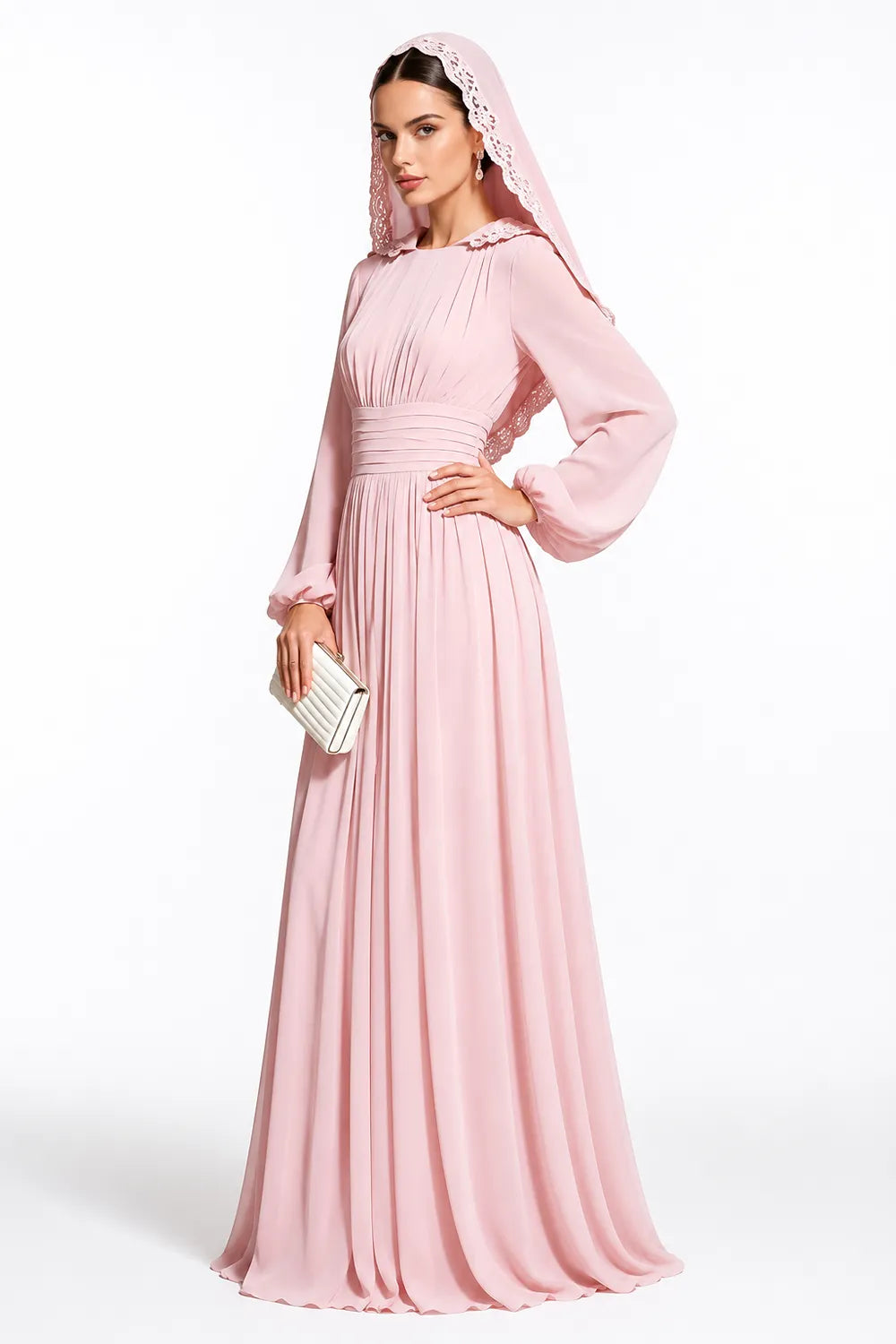 Modest Long Sleeve Wedding Guest Dress