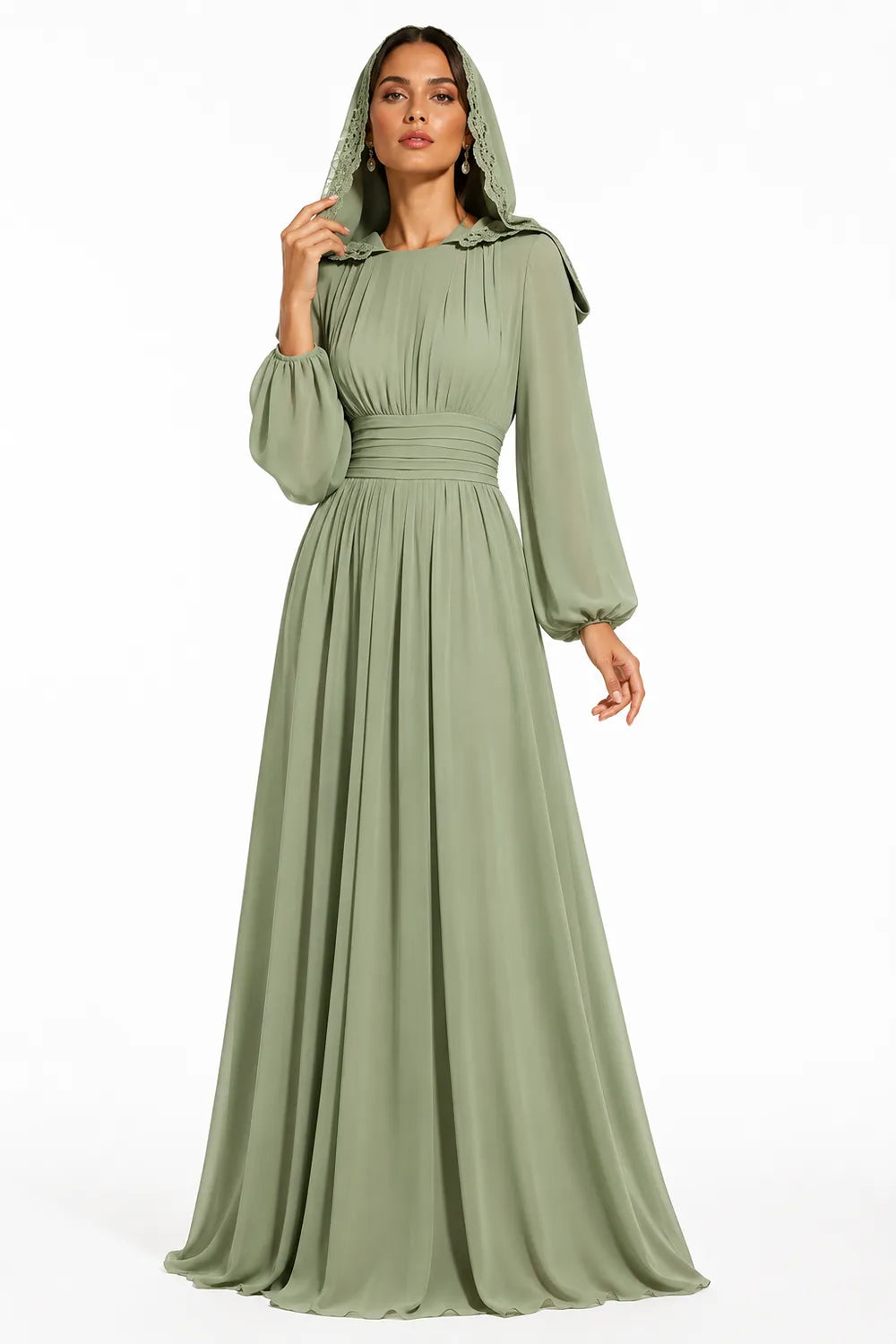 Modest Long Sleeve Wedding Guest Dress