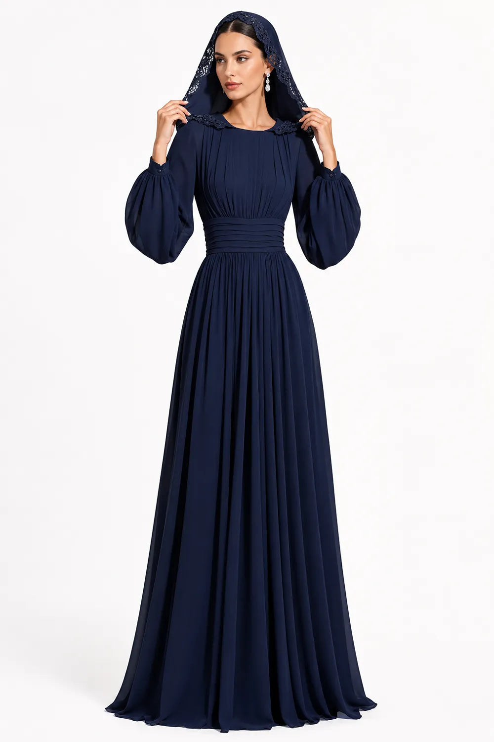Modest Long Sleeve Wedding Guest Dress