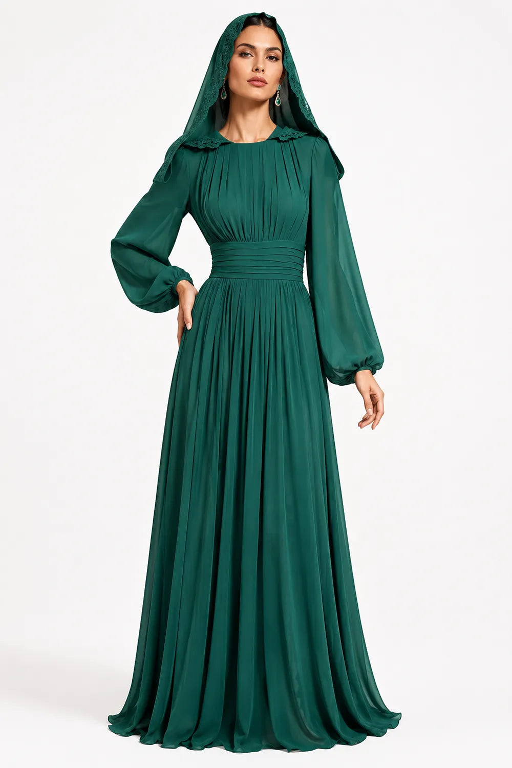 Modest Long Sleeve Wedding Guest Dress