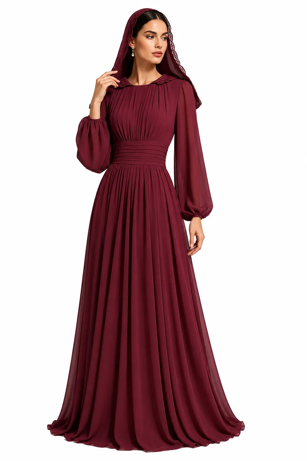 Modest Long Sleeve Wedding Guest Dress