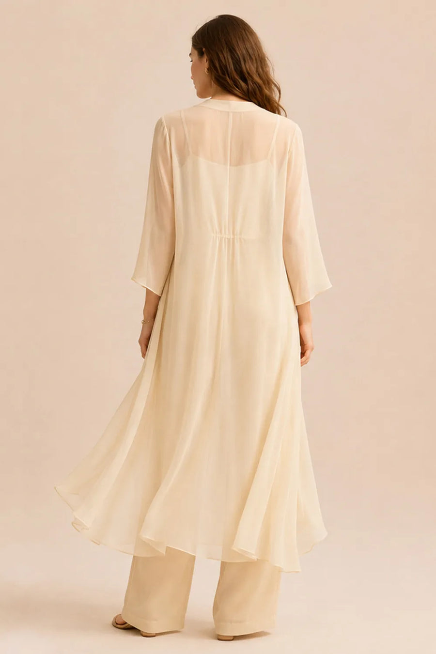 Refined Camisole and Chiffon Jacket Pant Set