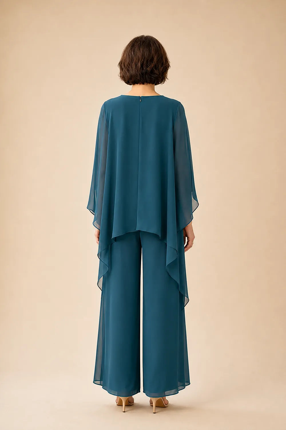 Flowing Chiffon Overlay Mother of the Bride Pant Set