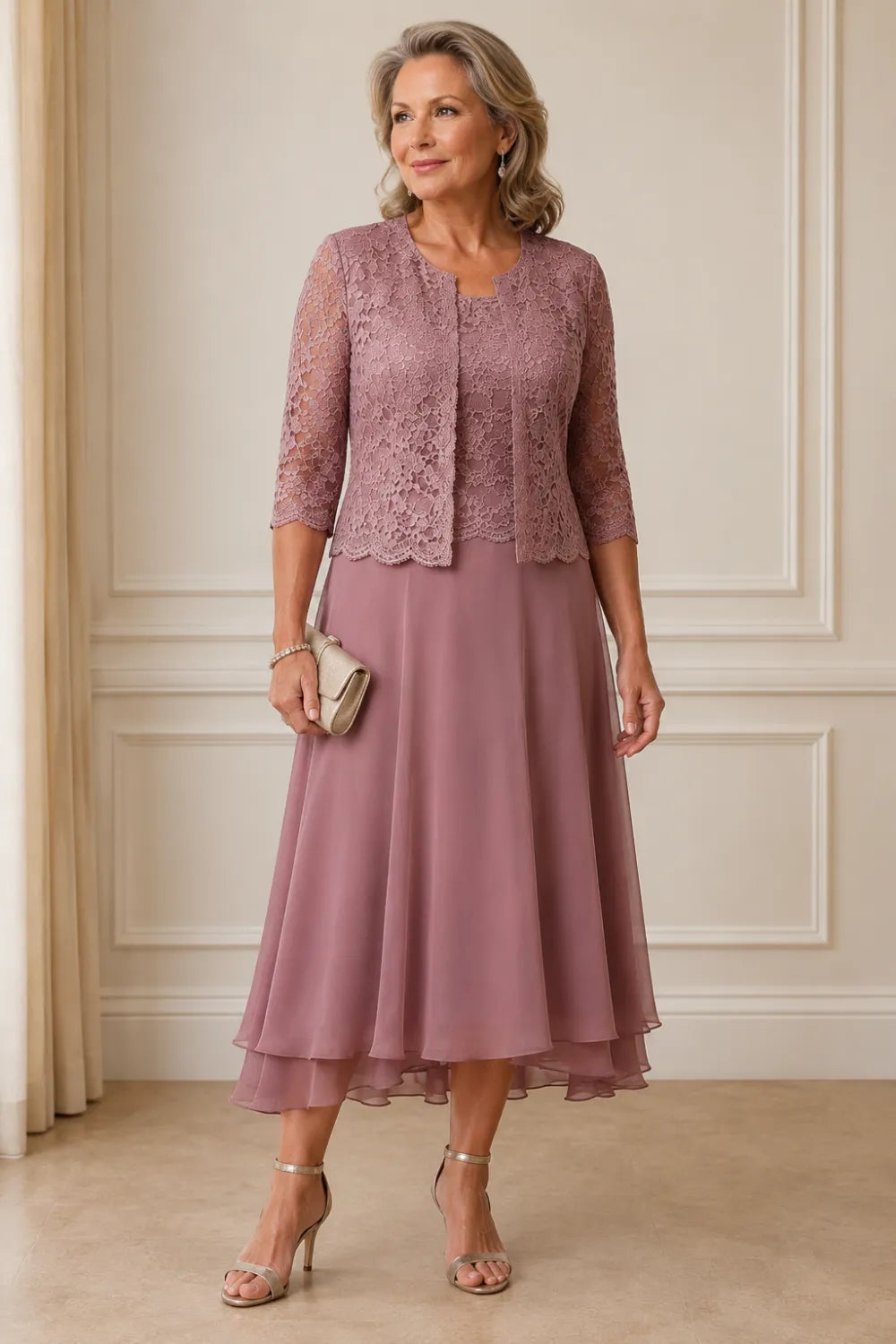 Timeless Lace Top A-Line Occasion Dress