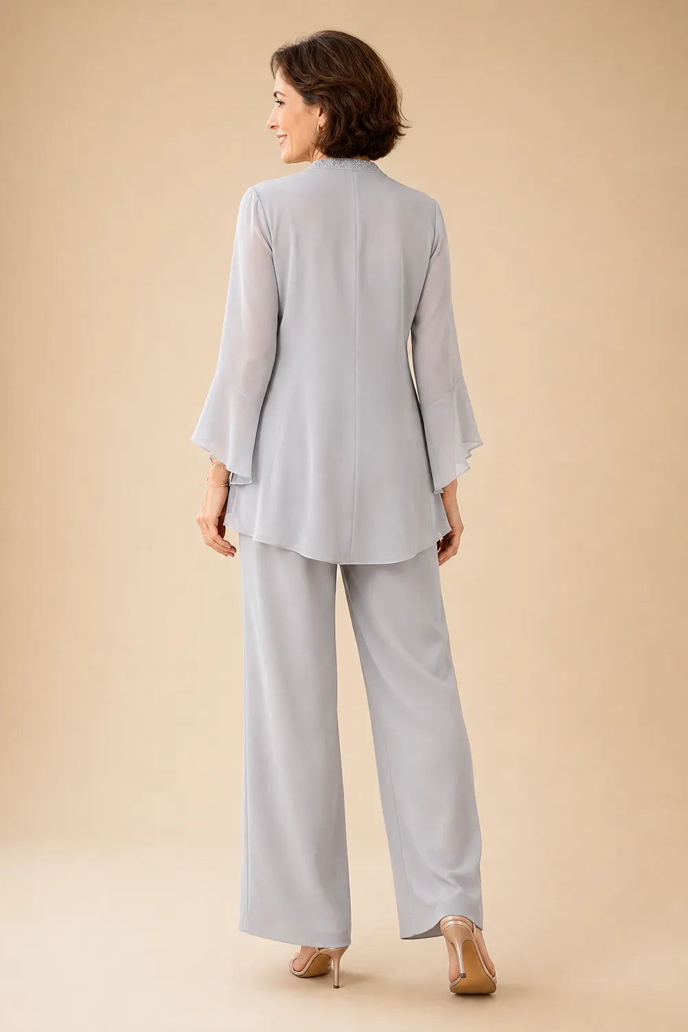 Classy Embellished Mother of the Bride 3 Piece Pant Suit