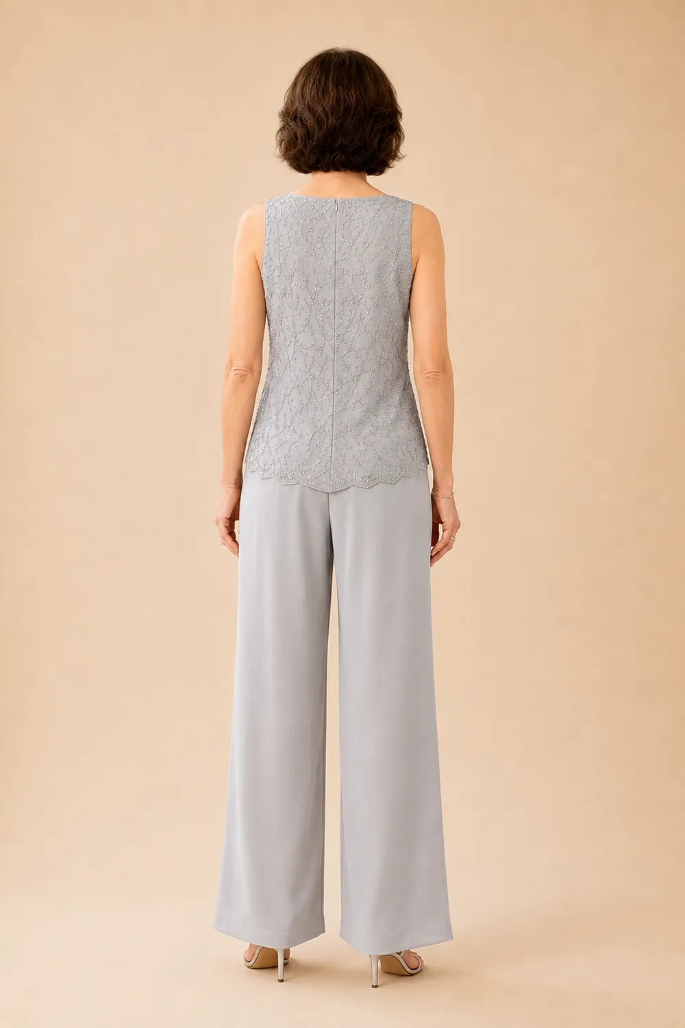 Classy Embellished Mother of the Bride 3 Piece Pant Suit