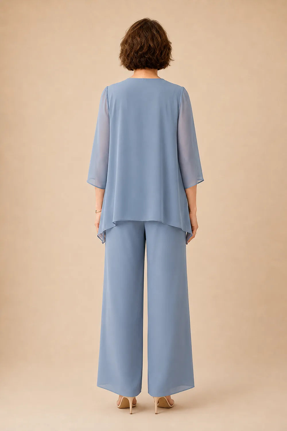 Mother of the Bride Chiffon Overlay Pant Suit
