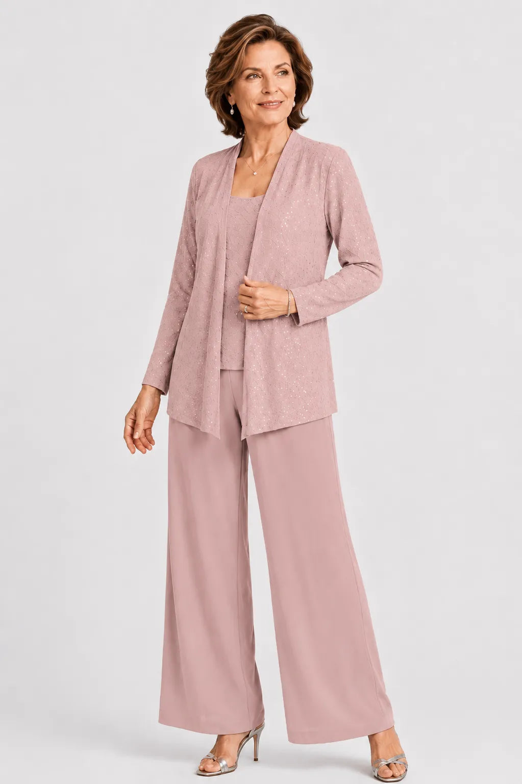 Formal Three-Piece Mother of the Bride Pant Set
