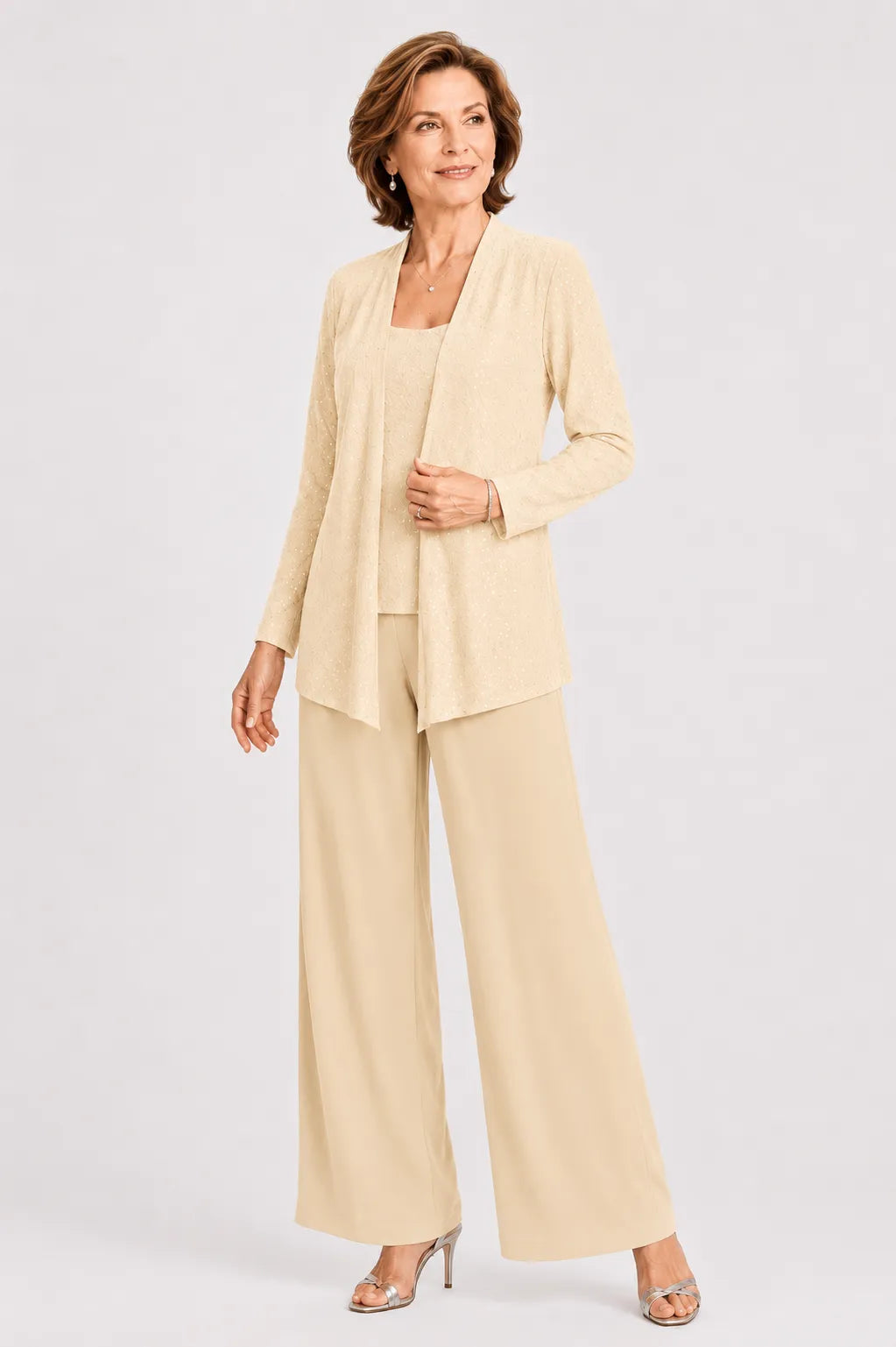 Formal Three-Piece Mother of the Bride Pant Set