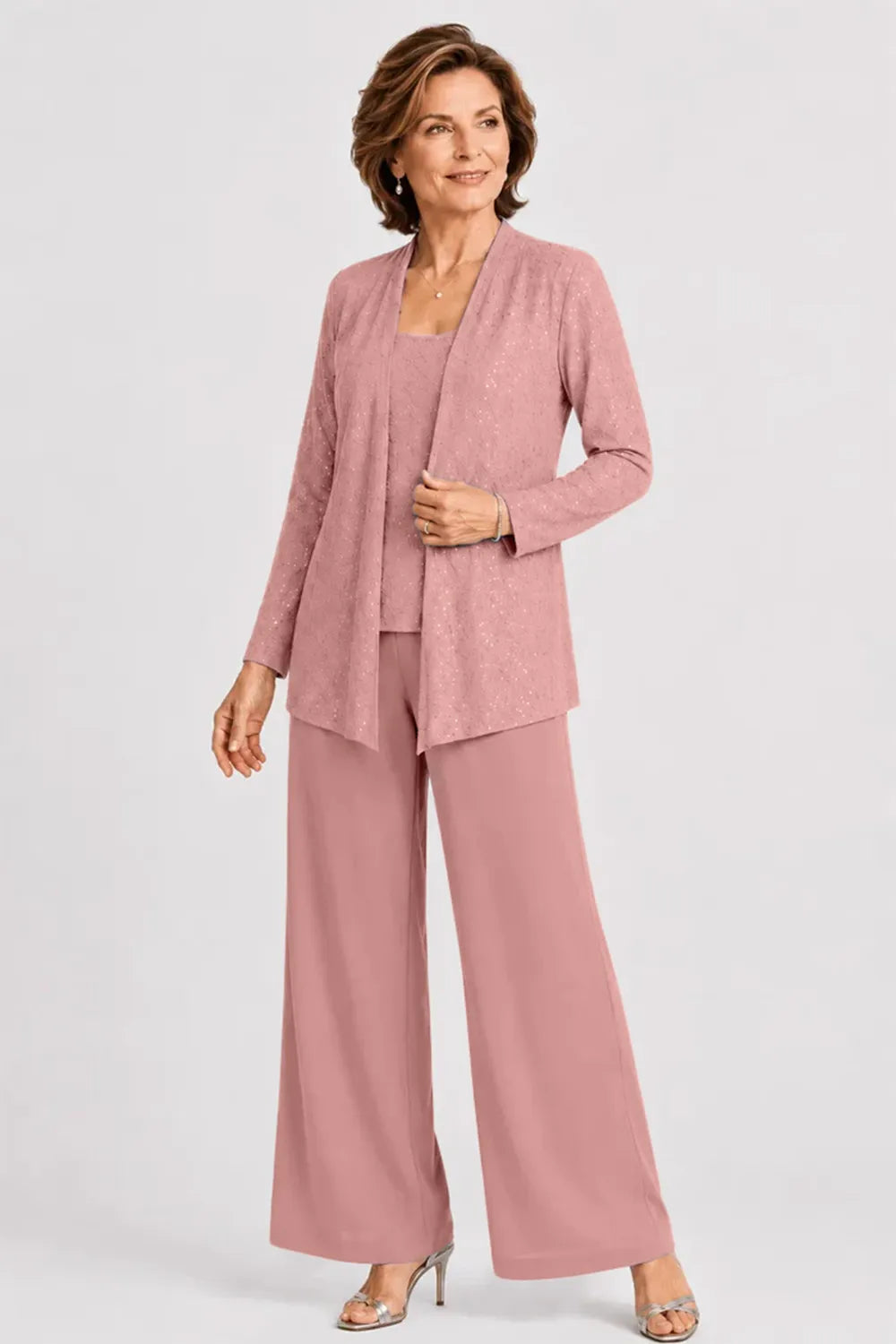 Formal Three-Piece Mother of the Bride Pant Set
