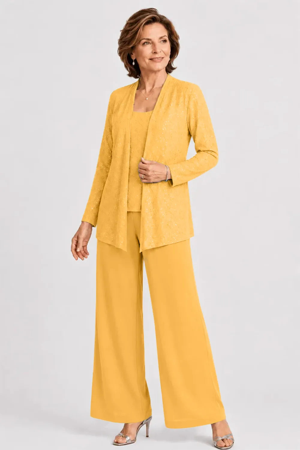 Formal Three-Piece Mother of the Bride Pant Set