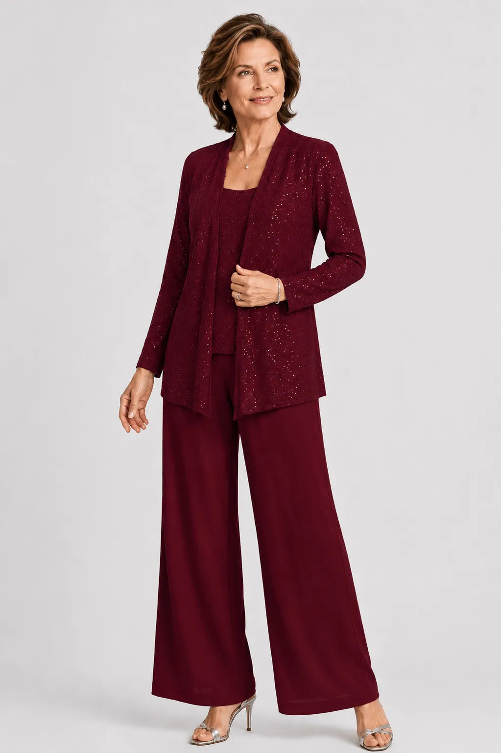 Formal Three-Piece Mother of the Bride Pant Set