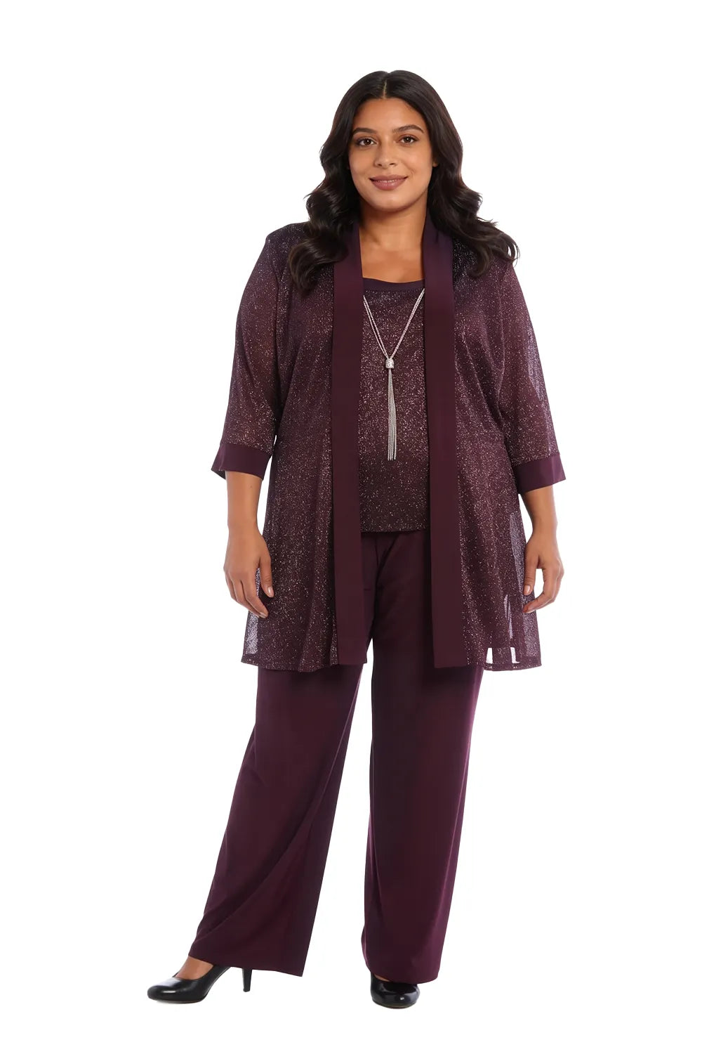 Shimmering Longline Jacket Formal Pant Set