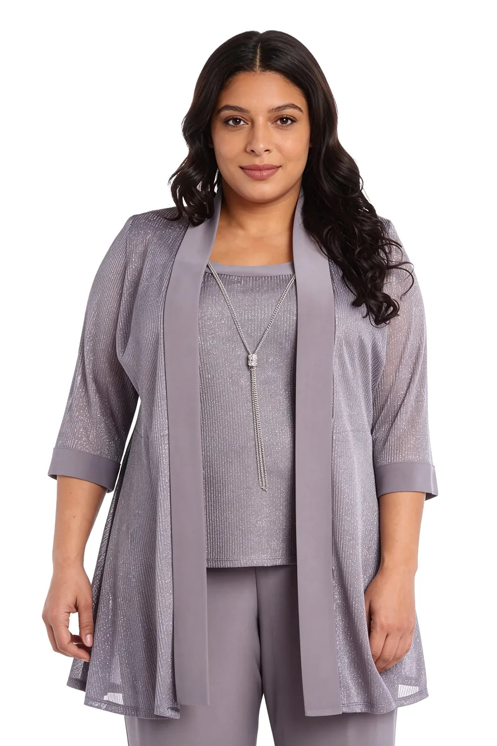 Shimmering Longline Jacket Formal Pant Set
