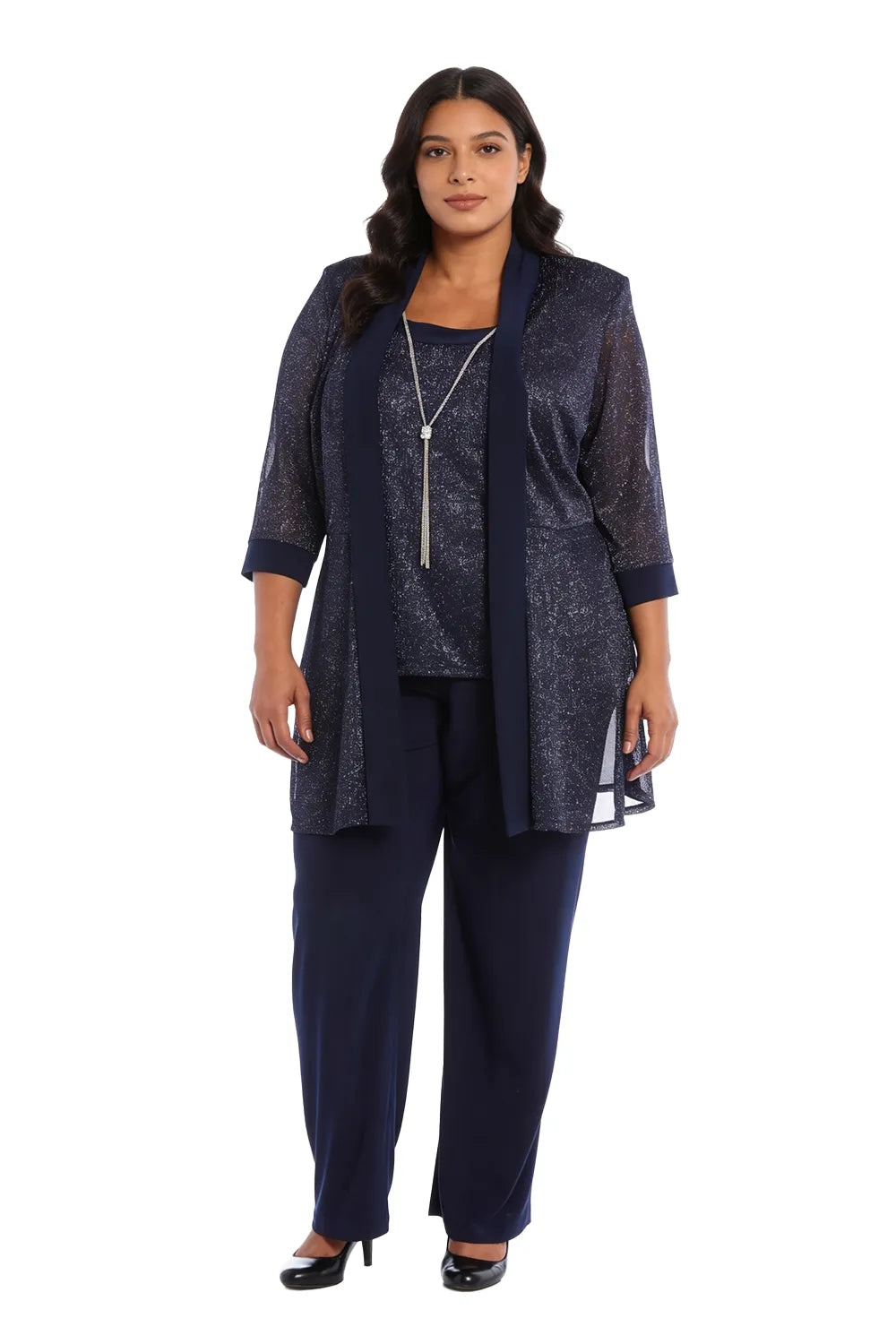 Shimmering Longline Jacket Formal Pant Set