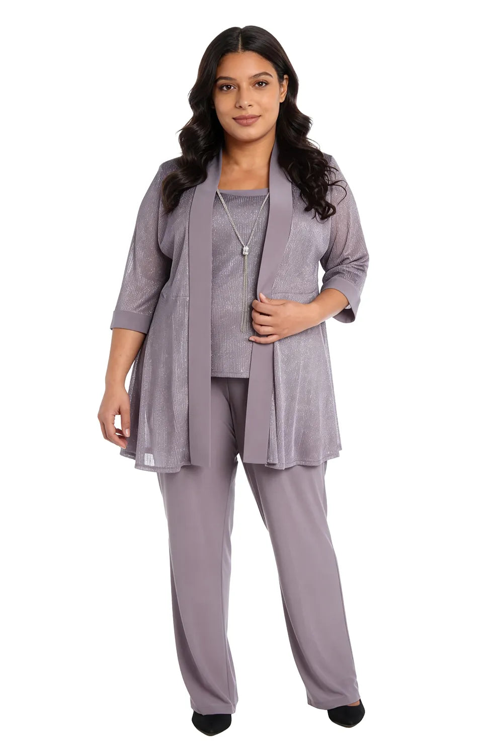Shimmering Longline Jacket Formal Pant Set