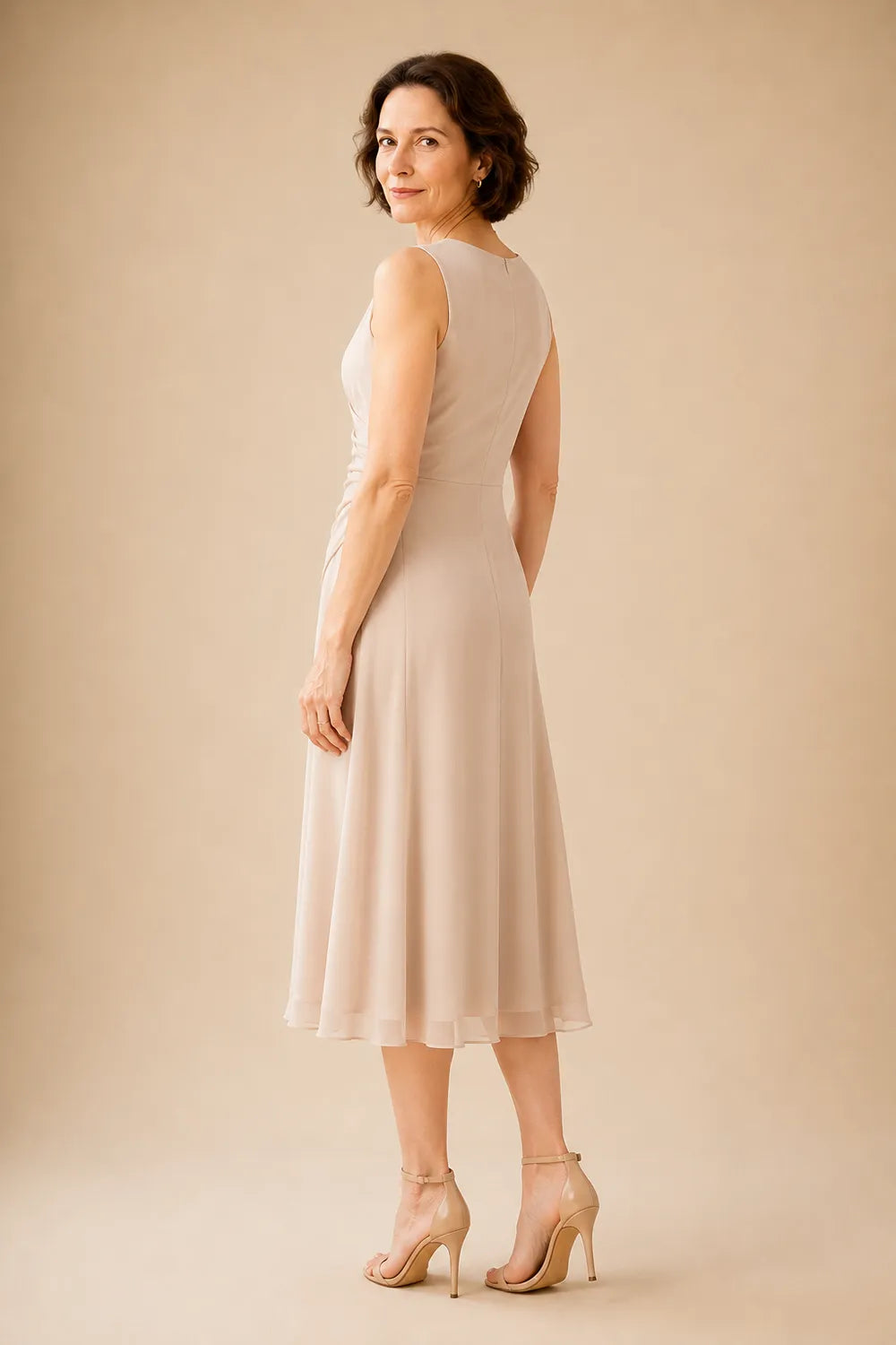 Mother of the Bride Midi Dress with Lace Jacket