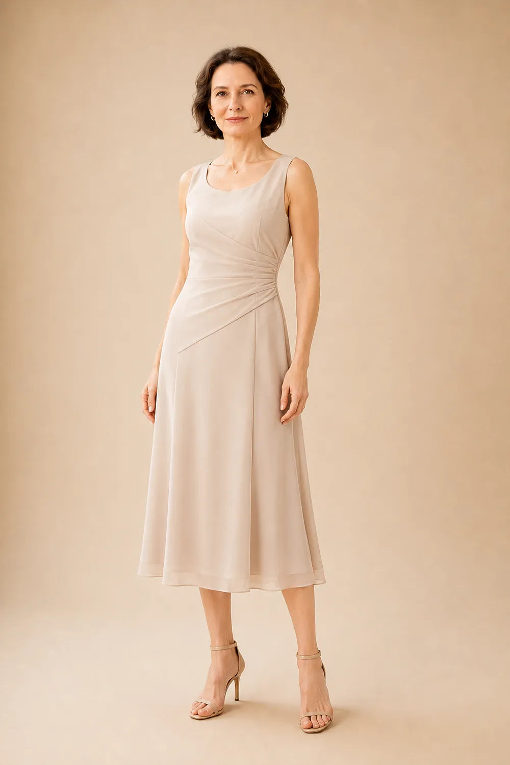 Mother of the Bride Midi Dress with Lace Jacket